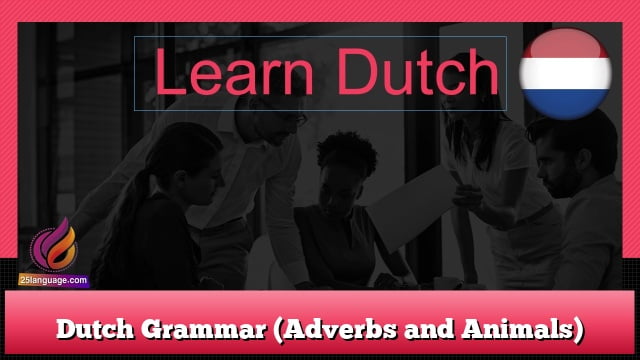 Dutch Grammar (Adverbs and Animals)