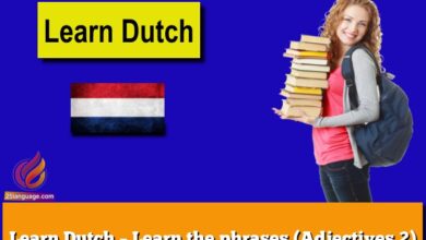 Learn Dutch – Learn the phrases (Adjectives 2)