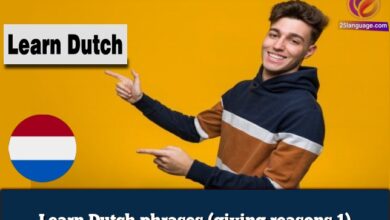 Learn Dutch phrases (giving reasons 1)