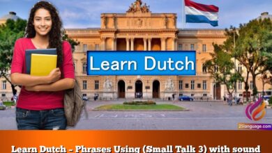 Learn Dutch – Phrases Using (Small Talk 3) with sound