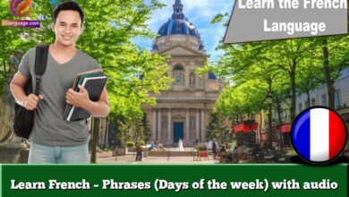 Learn French – Phrases (Days of the week) with audio