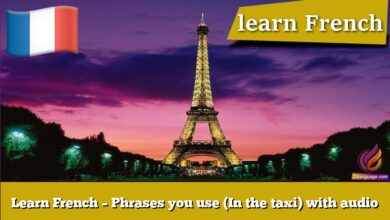 Learn French – Phrases you use (In the taxi) with audio