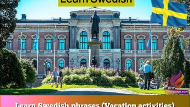 Learn Swedish phrases (Vacation activities)