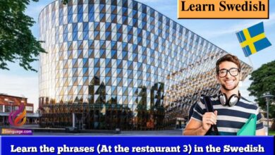 Learn the phrases (At the restaurant 3) in the Swedish