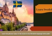 Learn the phrases (days of the week) in the Swedish language with audio