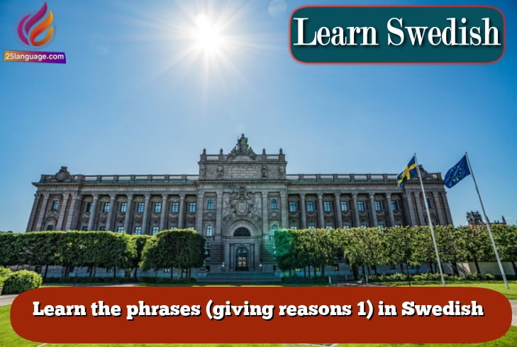 Learn the phrases (giving reasons 1) in Swedish