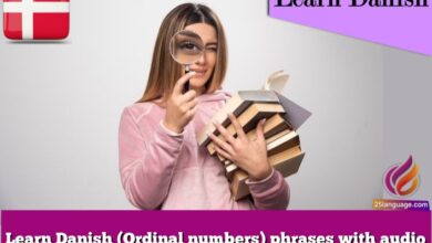 Learn Danish (Ordinal numbers) phrases with audio