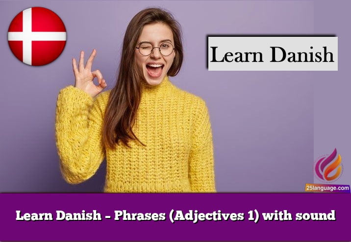 Learn Danish – Phrases (Adjectives 1) with sound