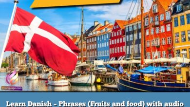 Learn Danish – Phrases (Fruits and food) with audio