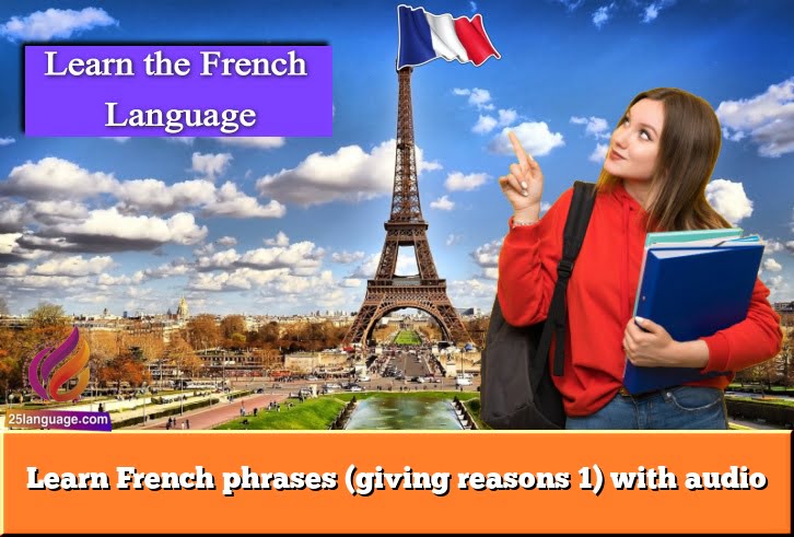 Learn French phrases (giving reasons 1) with audio