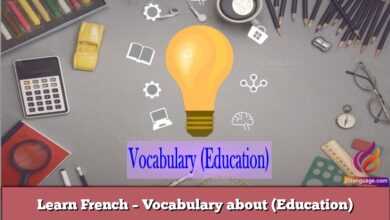 Learn French – Vocabulary about (Education)