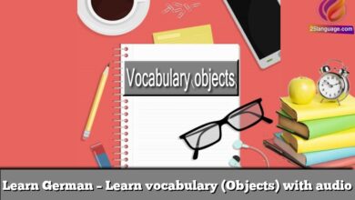 Learn German – Learn vocabulary (Objects) with audio