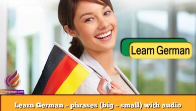 Learn German – phrases (big – small) with audio