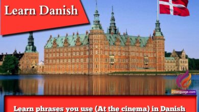 Learn phrases you use (At the cinema) in Danish