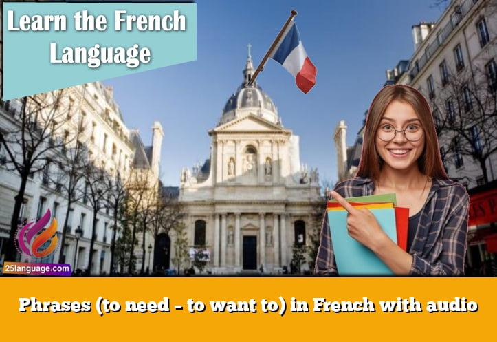 Phrases (to need – to want to) in French with audio