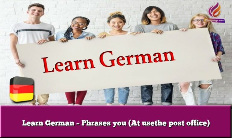 Learn German – Phrases you (At usethe post office)