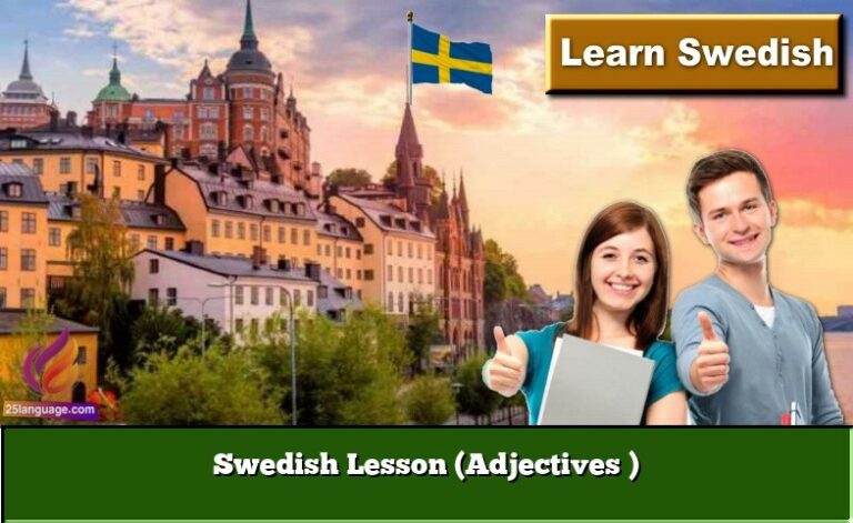 Swedish Lesson (Adjectives )