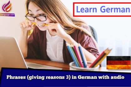 Phrases (giving reasons 3) in German with audio